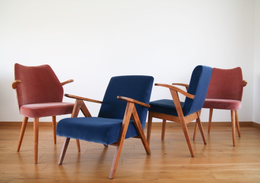Minimalistic coctail armchairs. Danish design. 